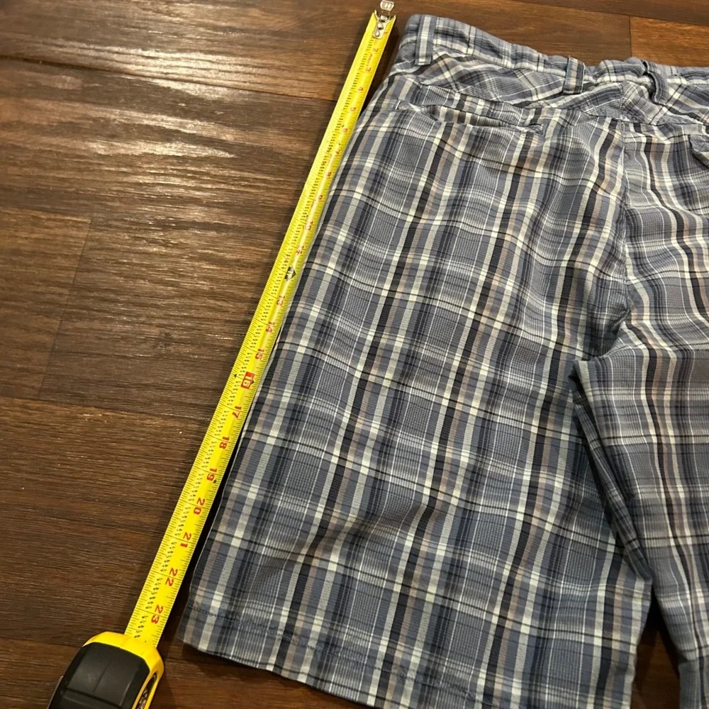 Matix Plaid Skater Shorts Blue Grey Y2K‎ 90s Baggy Size 34